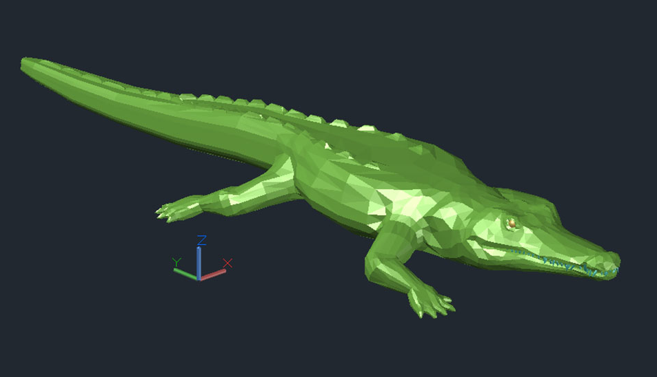 دانلود فایل اتوکد کروکودیل سه‌بعدی DWG برای نرم‌افزار اتوکد | مدل 3D CAD تمساح